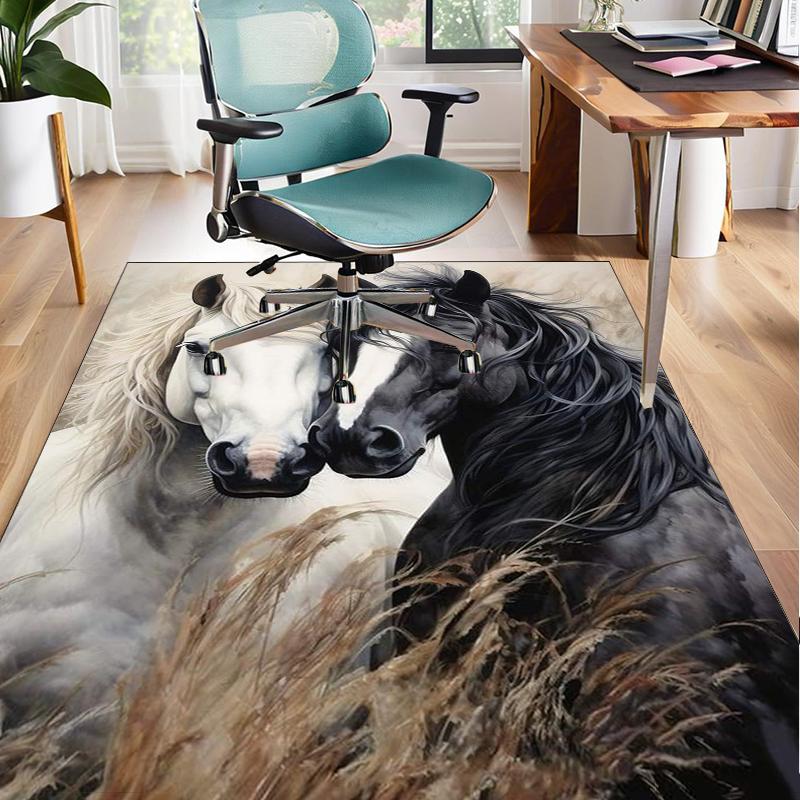 Blue Horse Dreams Office Rug Chair Mat, Entryway Carpet, Suitable for Front Door, Bedroom, Living Room, Desk, Holiday Gift