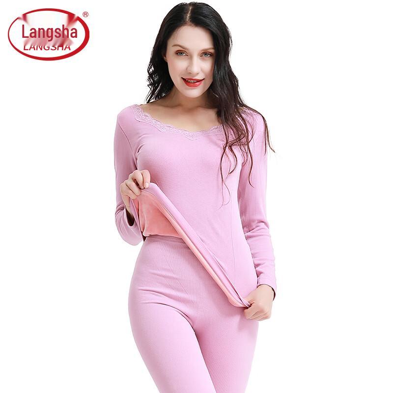 LANGSHA Women's Seamless Thickened Fleece Thermal Base Layer Top