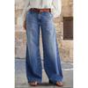 Straight Leg Jeans2025 Spring New European and American Retro Women Embroidery Stretch Straight Wide Leg Jeans