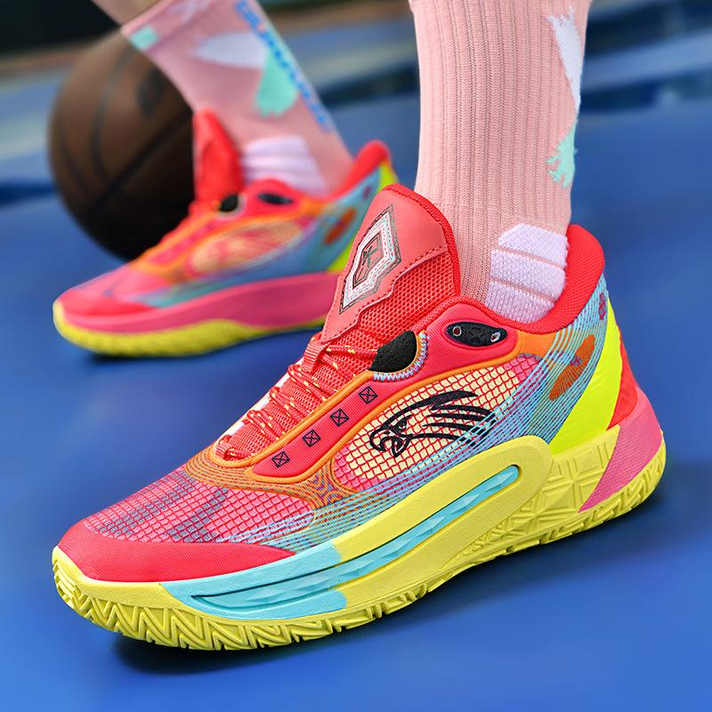 High-quality new luminous basketball shoes, men's and women's friction and sound, practical combat, non-slip and wear-resistant sports running shoes
