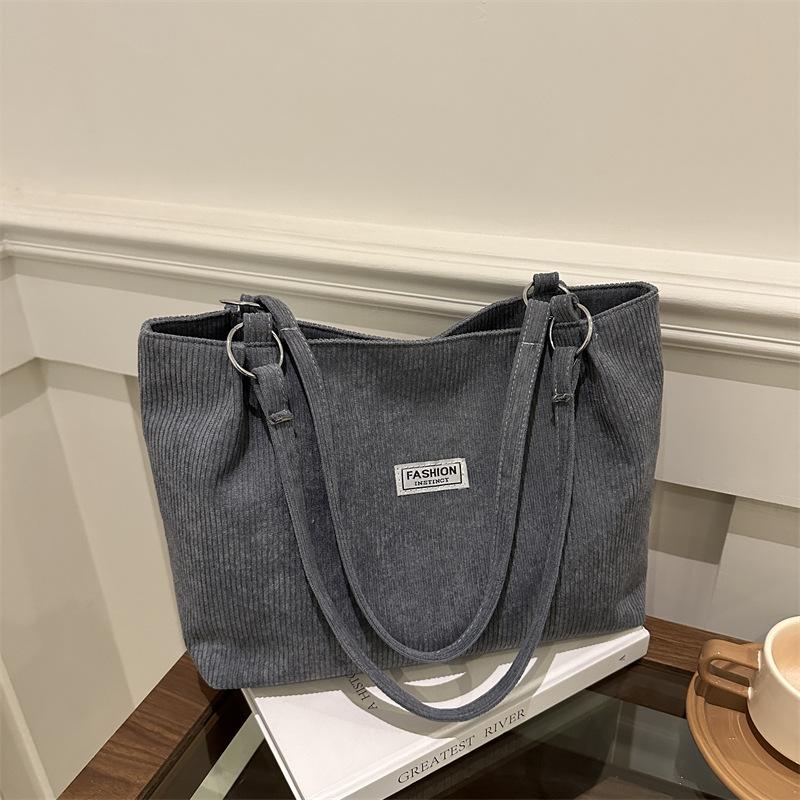 Cordtasche Damen Große Kapazität Lässige Schulter Einkaufstasche Pendler Einkaufstasche