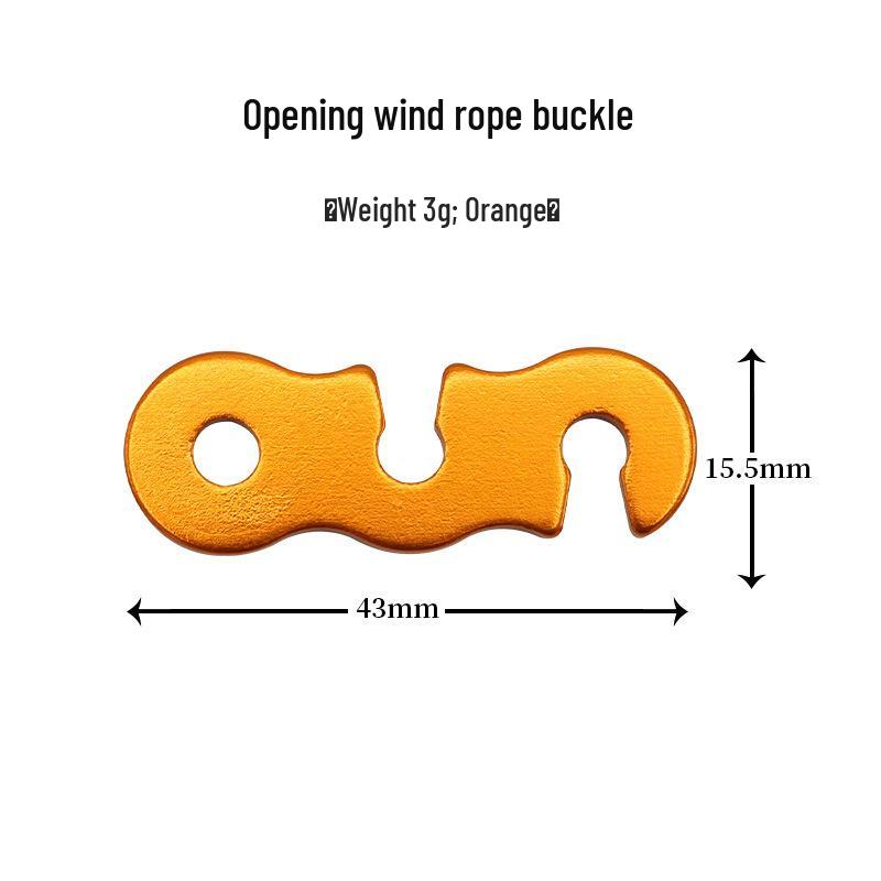 Aluminum Alloy Paracord Tent Guy Rope Accessories - Three-Hole S-Type Wind Buckle оранжевый
