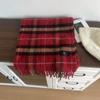 Temperament plaid containing wool scarf female winter student Christmas gift warm scarf couple