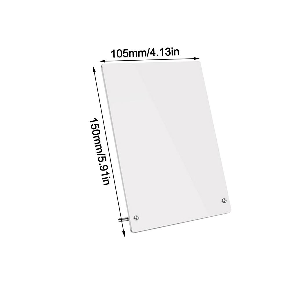 Portable Acrylic Desktop Message Board Vertical with Metal Bracket Drawing Board DIY Desktop Stand Office Home Desktop Ornament
