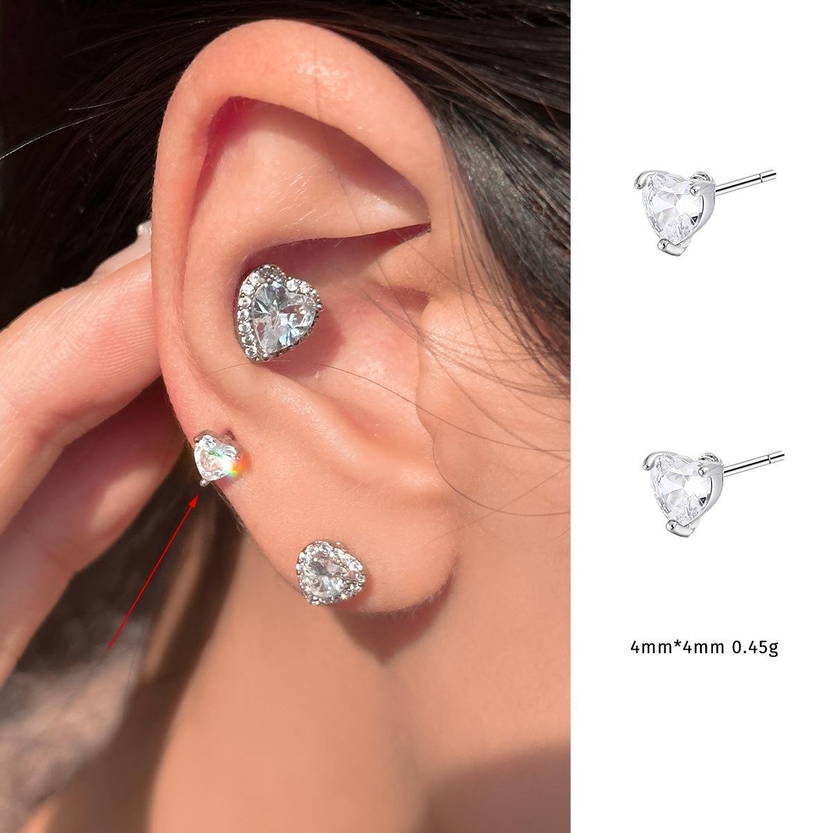 

925 серебряные игольчатые серьги-гвоздики с цирконием женские изысканные нишевые дизайнерские серьги-гвоздики простые и модные универсальные серьги 925 silver needle