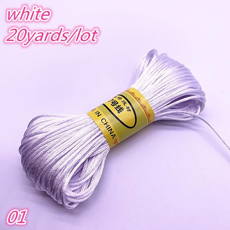 20yards/lot 1.5mm Chinese Knot Line Cord Silk Satin Cord Nylon Cord DIY String Necklace Bracelets Cord