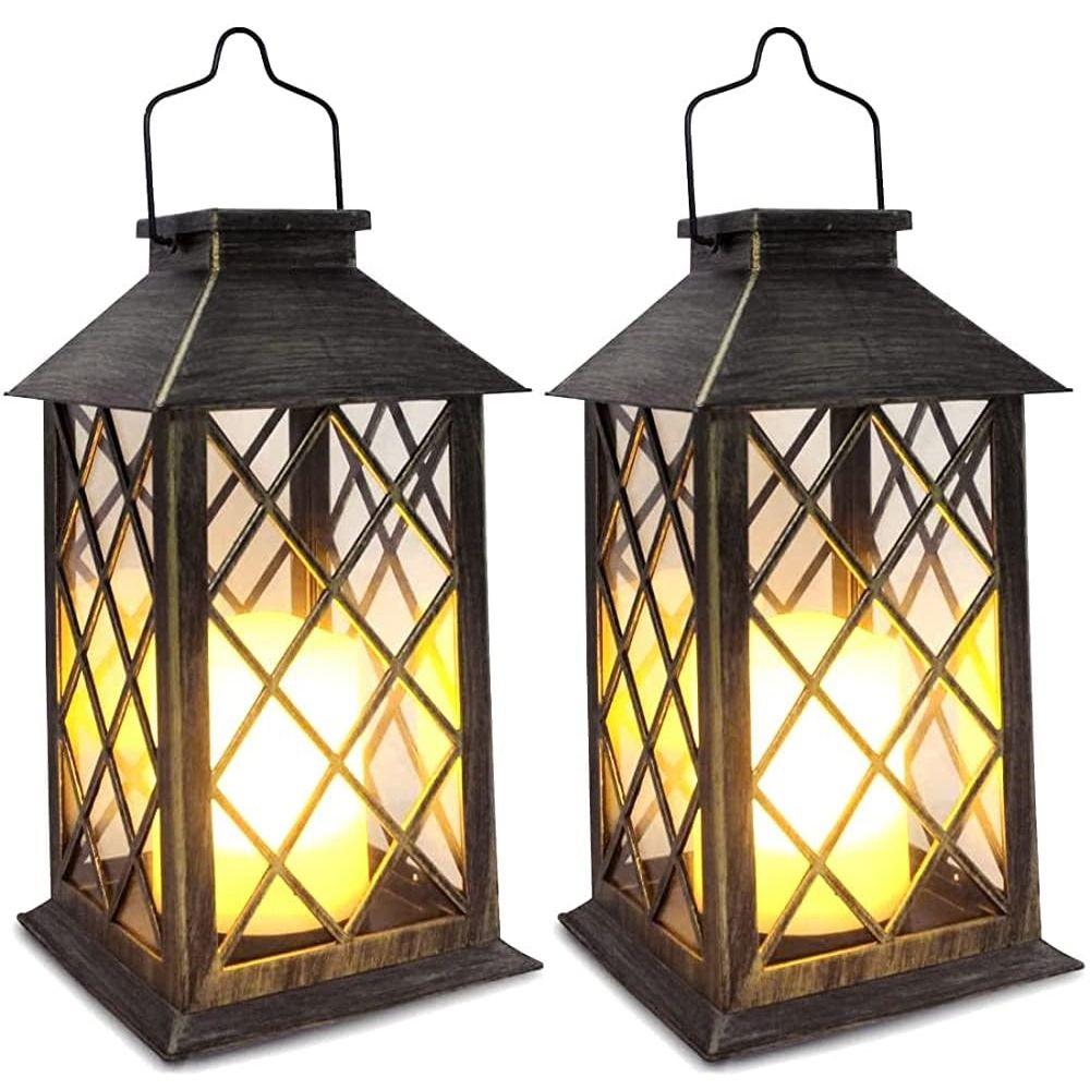 Waterproof Hanging Lantern Flickering Flameless Outdoor Garden Light Backyard Porch Terrace Lawn