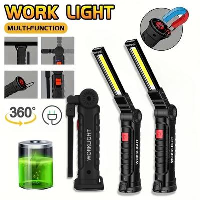 Lanternă portabilă COB LED nouă, reîncărcabilă prin USB, lanternă magnetică, lampă suspendată cu baterie încorporată, lanternă de camping