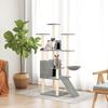 Árvore para gato - Casa Exclusiva - 2 casas & hamaca - Postes sisal - Cinza claro 154 cm