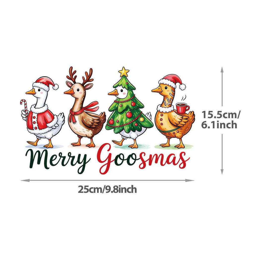 Calcomanías de transferencia de hierro para fiesta de Navidad de animales, pegatinas fáciles de imprimir, parche Diy para regalo de ropa