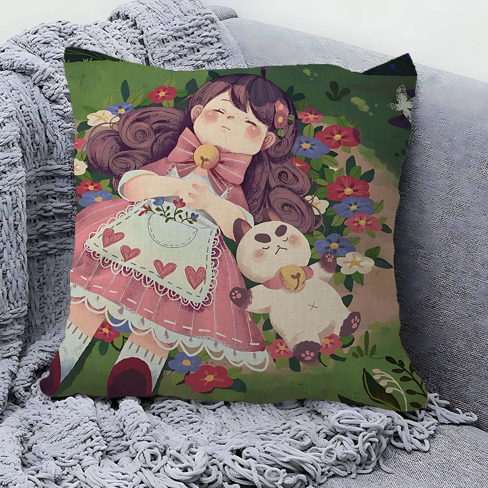 Bee And Puppycat Anime Maple Design Cushion Cover Happy Autumn Harvest decor Holiday Decorati Pillow Cover