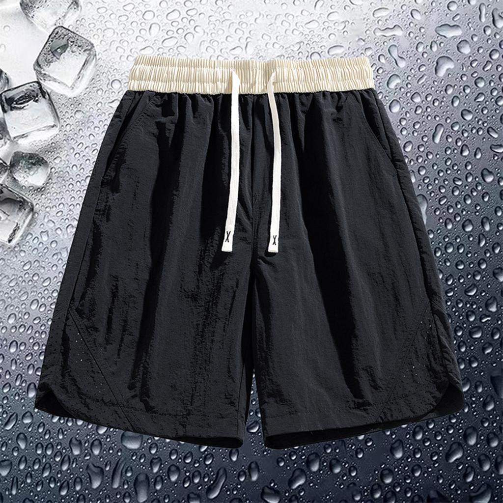 Men's Summer Loose Fit Casual Sports Shorts Drawstring Waist Straight Leg Breathable Lightweight Athletic Shorts for Outdoor Activities