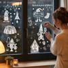 Christmas Glass Sticker Set, Festive Window Decals for Holiday Home and Party Decor