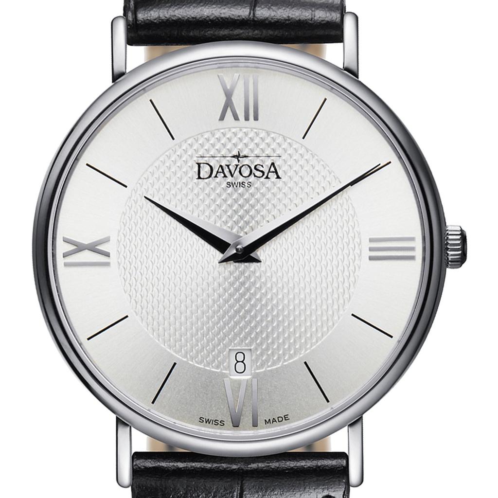 Watch 2 Hand Date Pianos II Swiss Made Black [Davosa] 162.485.15 Men's