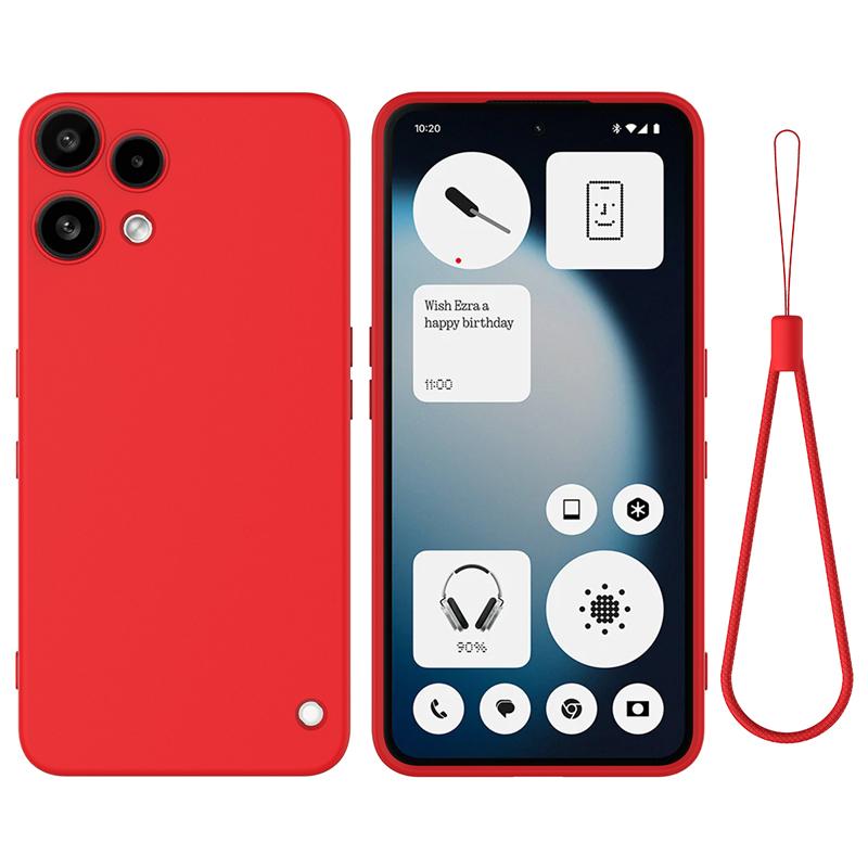 Pro pouzdro Nothing Phone 3A Lite Měkký prémiový kryt s popruhem z tekutého silikonu s flockováním uvnitř pro NothingPhone 3a Lite