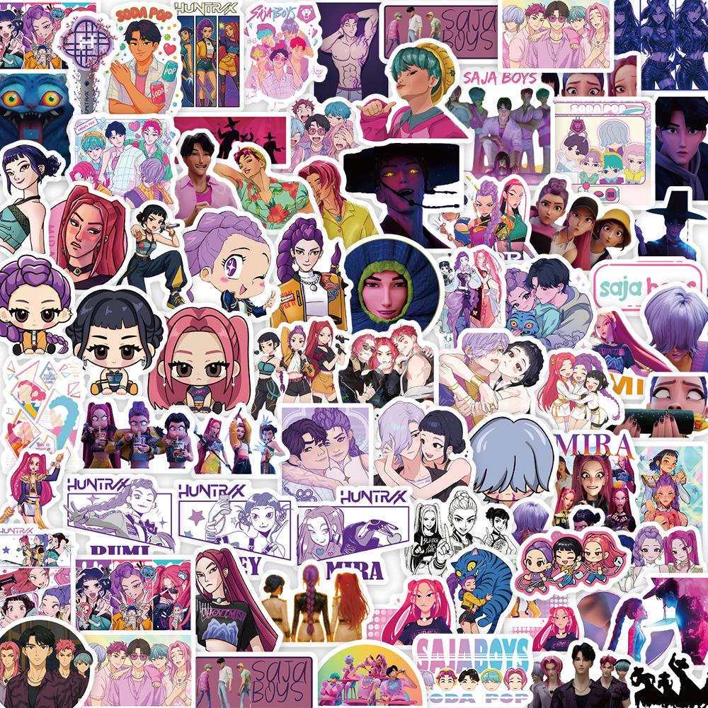 K-Pop Demon Hunter Girl Group Samolepky: Kreativní, Dvourozměrný, DIY Scrapbook, Vodotěsný, 74 kusů.