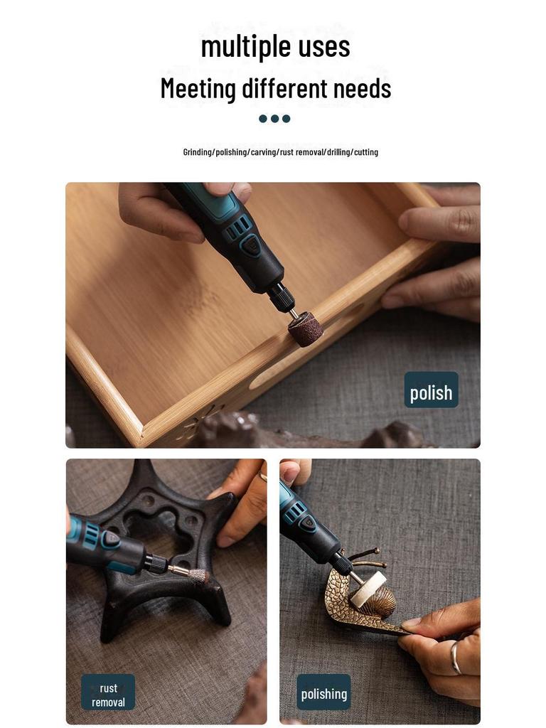 USB Rechargeable Electric Grinder Set for Jade Carving with Mini Electric Screwdriver