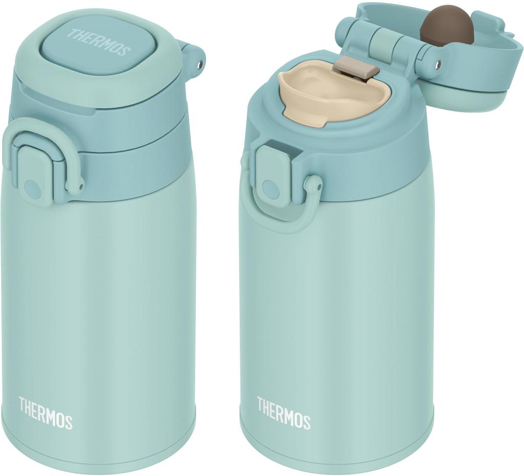 Thermos Water Bottle Vacuum Insulated Mobile Mug with Carry Loop 400ml Mint Blue MBL JOS-400