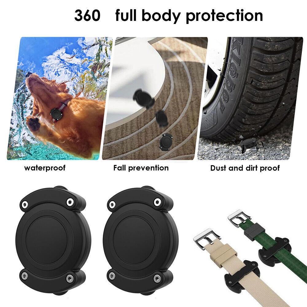 For Apple AirTag Waterproof Case Keychain Pet Anti-loss Device Three-proof Soft Rubber TPU Protective Waterproof Airtag Holder