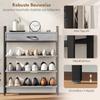 4-Tier Shoe Rack, Hallway Shelf for Up To 9 Pairs of Shoes, Particleboard, Metal, Grey