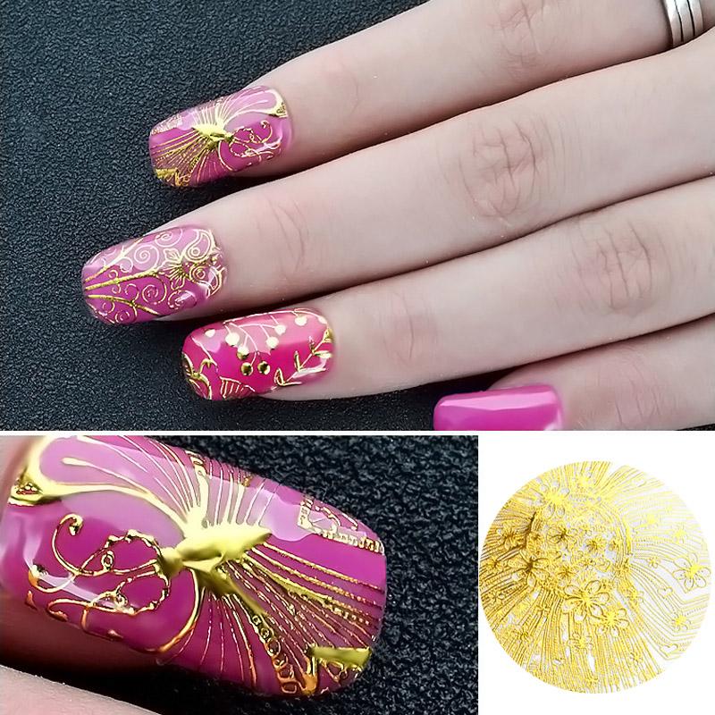 8 PC Gold Linien Wasser Abziehbilder Aufkleber Gesicht Marmor Muster Slider für Nägel Nagel Kunst Dekoration