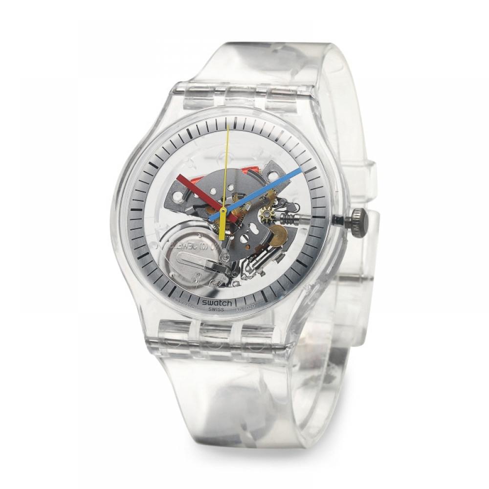 Swatch So29k100 Klar Durchsichtig New Gent Herrenuhr aus Urethan