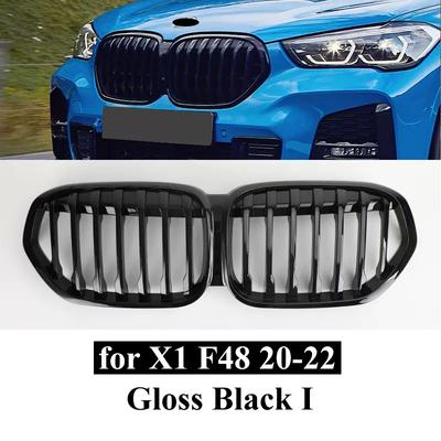 Car Tuning Front Gloss Black Kidney Diamond Grille for BMW X1 F48 2020 2021 2022 SUV sDrive18i sDrive20i xDrive20i