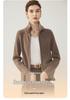 Women's Elegant Cashmere Cardigan: Winter 2026, Double Zipper, Loose Fit, Lapel Base Layer, Warm Outerwear