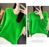 Women's Speckled Yarn Wool V-Neck Sweater - Thick, Loose-Fit, Perfect for Autumn/Winter