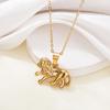 Stainless Steel Colorfast Animal Pendant Necklace - Fox, Deer, Lion, Leopard Design for Women, Trendy and High-End Feel