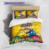 Custom Name M&M's Sweet Fun Bedding,Quilt Set Quilt Cover Pillowcase Home Birthday Gift (1 * duvet cover + 2 * pillowcase, without core)