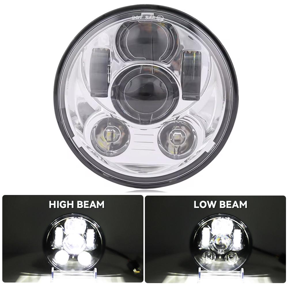 5.75" 5 3/4 LED Motorcycle Headlight Black For  Sportster 1200 XL1200L Custom XL1200C 883 XL883 883L XL883R 48