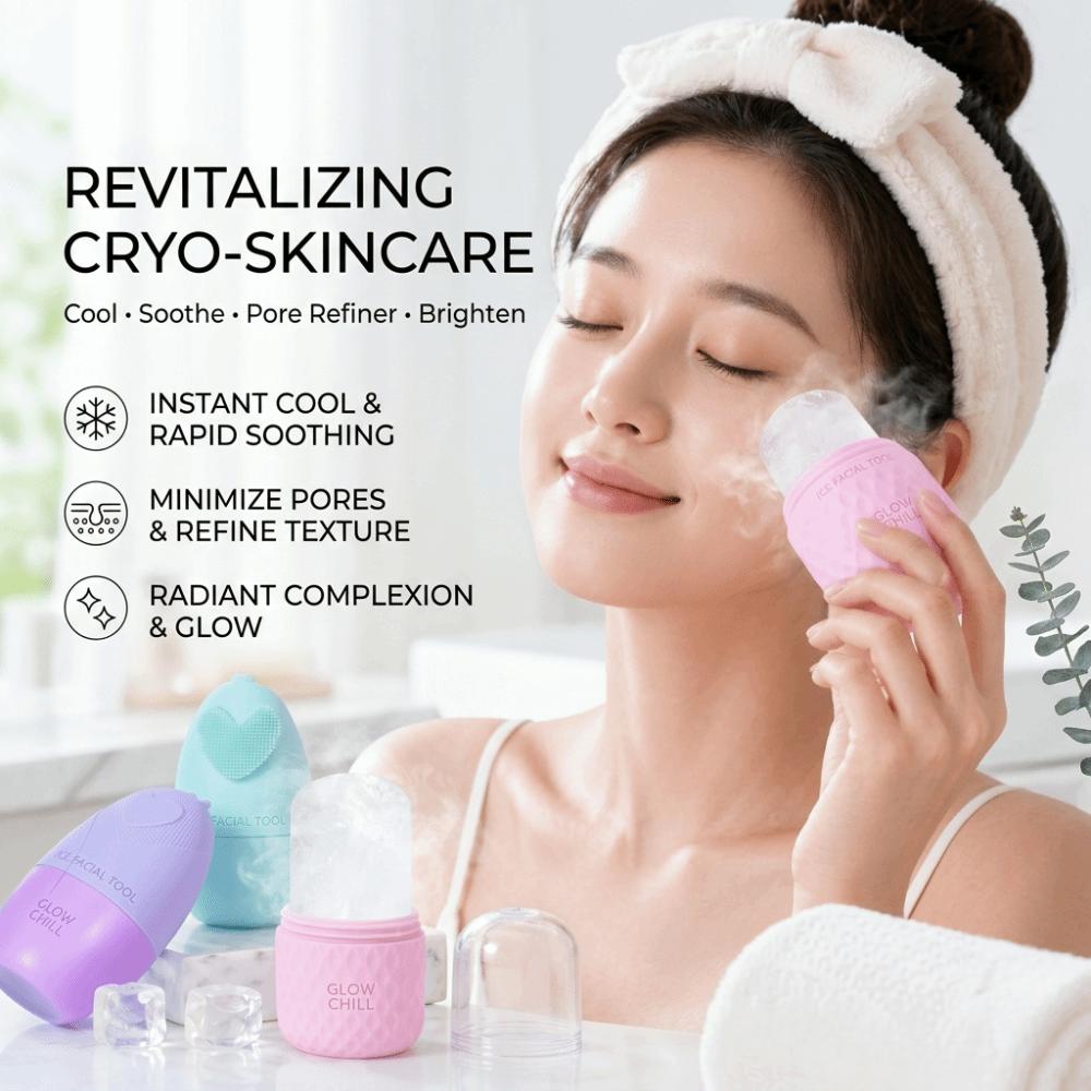 Cooling Ice Face Roller Silicone Facial Ice Roller Reusable Face Massage Roller  Beauty Treatment