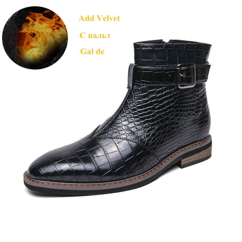 2024 Vintage Black Chelsea Boots Men High-quality Leather Personality Men Boots Dress Pointed toe Men's Ankle Boots botas hombre