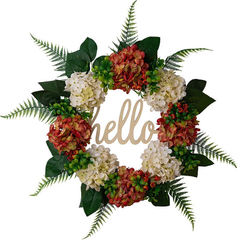 

Decorative Hydrangea And Pomegranate Wreath For Welcoming Front Doors Windows Or