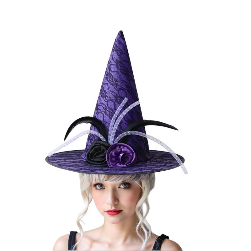 Halloween Hexenhut für Kinder Erwachsene Halloween Party Cosplay Kostüm Requisiten Gruseliger Zaubererhut für Halloween Party