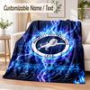 Custom Text Flannel Blanket Millwall Print Warm Cozy Blanket Home Sofa Bedding