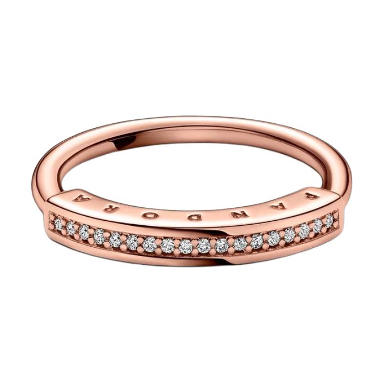 Pandora Signature Series Pavé Design Ring Women ring Rose-Gold 182283C01