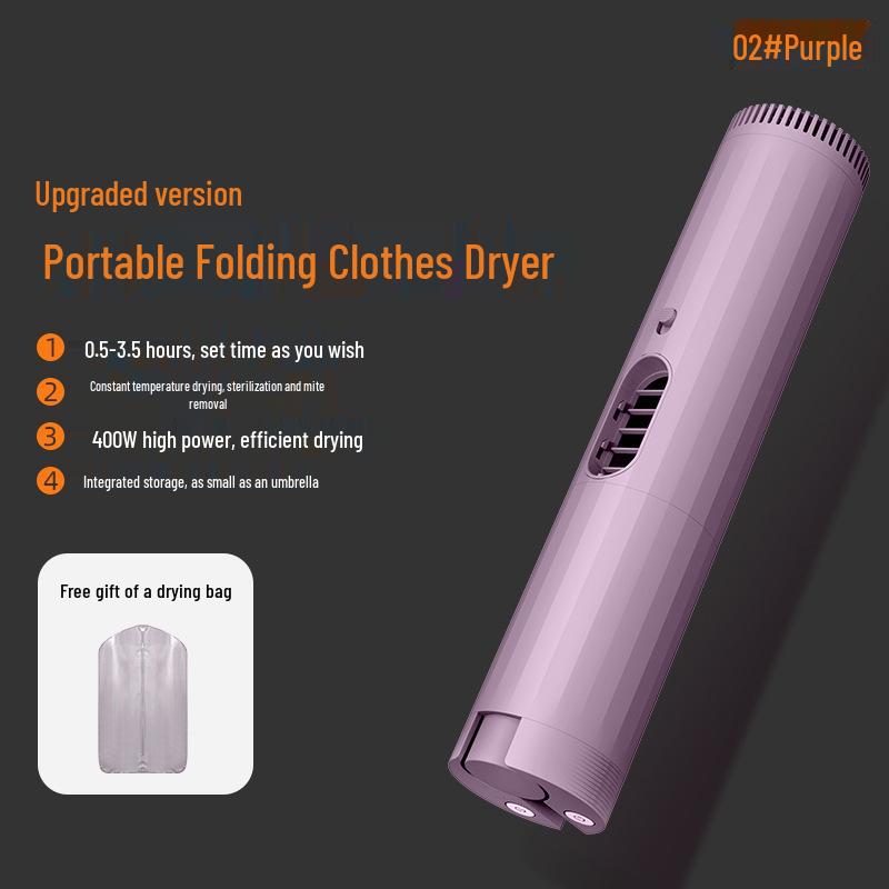 Portable Foldable Dryer: Compact Mite Removal and Warming Machine for Clothes, Shoes, Quilts, and Travel.