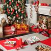Christmas Snack Trays Disposable Paper Food Boats for Party Platters Santa Santa Tree Designs Serving Tray Leak-Proof Food Holders