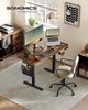 SONGMICS Mesa Elétrica Ajustável em Altura LSD132K01, 60 x 120 x 72–120 cm, Função de Memória com 4 Alturas, para Home Office, Estudo, Marrom Vintage