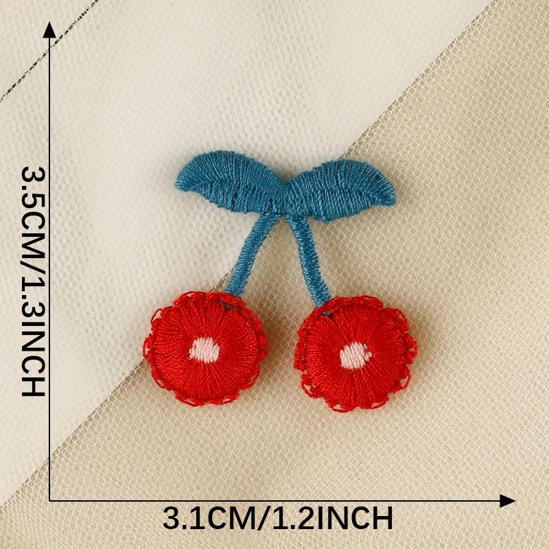 1/10PCS Embroidery Craft Materials Cherry Pattern Rustic Style Patch Elegant Sewing Accessories Multi-Function Multi-color