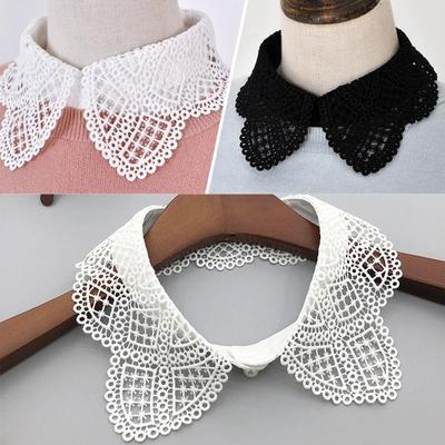1PC Classic Shirt Fake Collar Lace Black White Vintage Detachable Lapel Ruffles Blouse False Collar Women Clothes Accessories