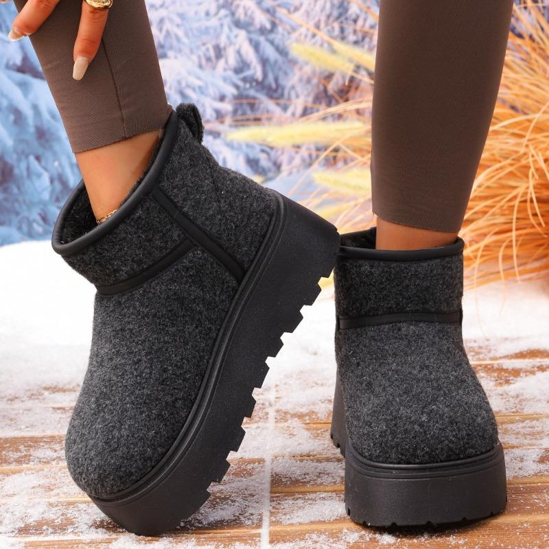 Fashion Classic Platform Short Cylinder Snow Boots Women's 2025 Winter Platform Snow Boots