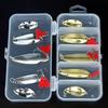 10pcs Fishing Spoons Metal Lures with Hook Tackle Box Hard Fishing Lures Fishing Baits for Trout Spinner Baits