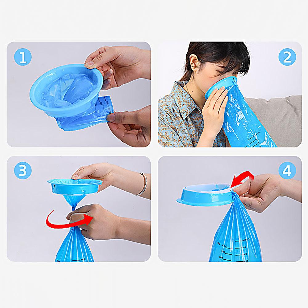 1000ML Disposable Vomit Bag Portable Disposable Travel Car Airplane Motion Sickness Nausea Pregnant Emergency Vomit Cleaning Bag