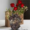 Heart Shaped Vase Novelty Vase With Multiple Holes Resin Modern Anatomical Heart Design Plants Pot Centerpieces For Home Decor