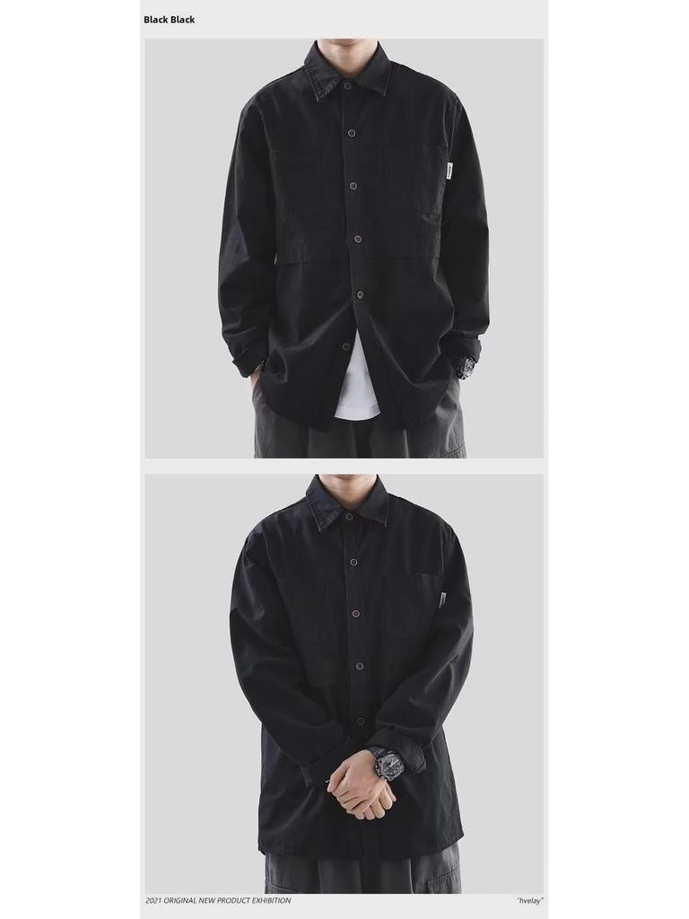 Trendy Harajuku Style Long-Sleeve Japanese Retro Shirt for Boys