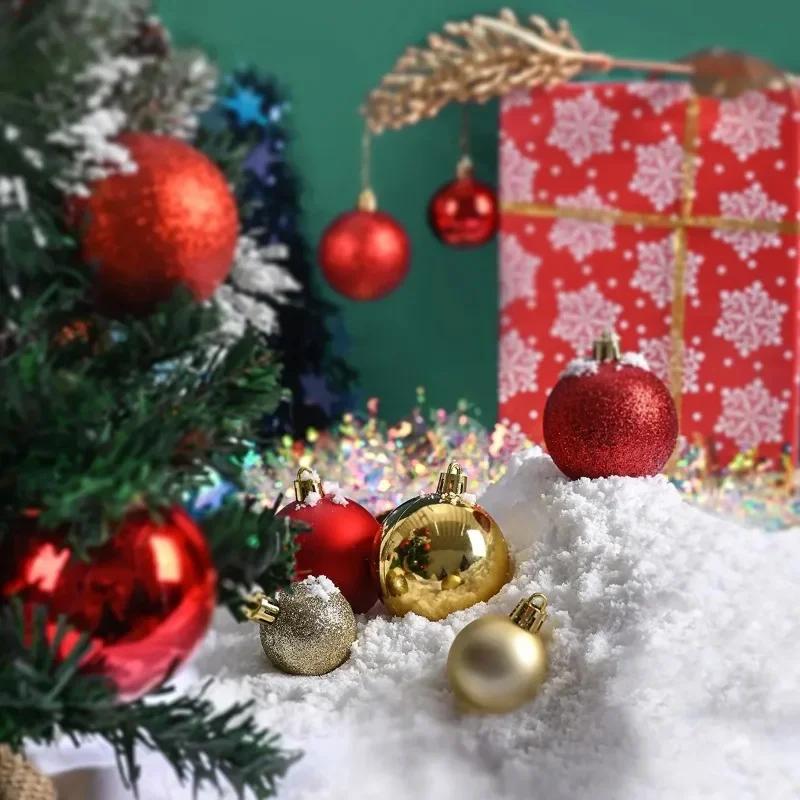 2026 24Pcs 3/4/6CM Christmas Balls Big Ball Christmas Tree Pendant Ornaments for Party Decor New Year Navidad Gifts Accessory