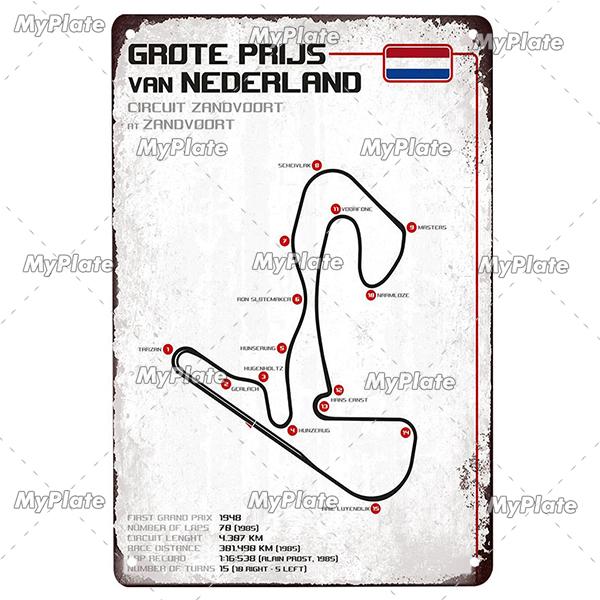 Vintage Racing Track Metal Poster Competition Tin Sign Plaque Iron Plate Bar Club Man Cave Home Wall Decor Fans Poster Custom